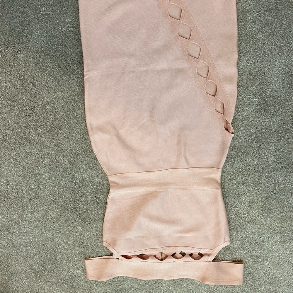blush pink bodycon dress